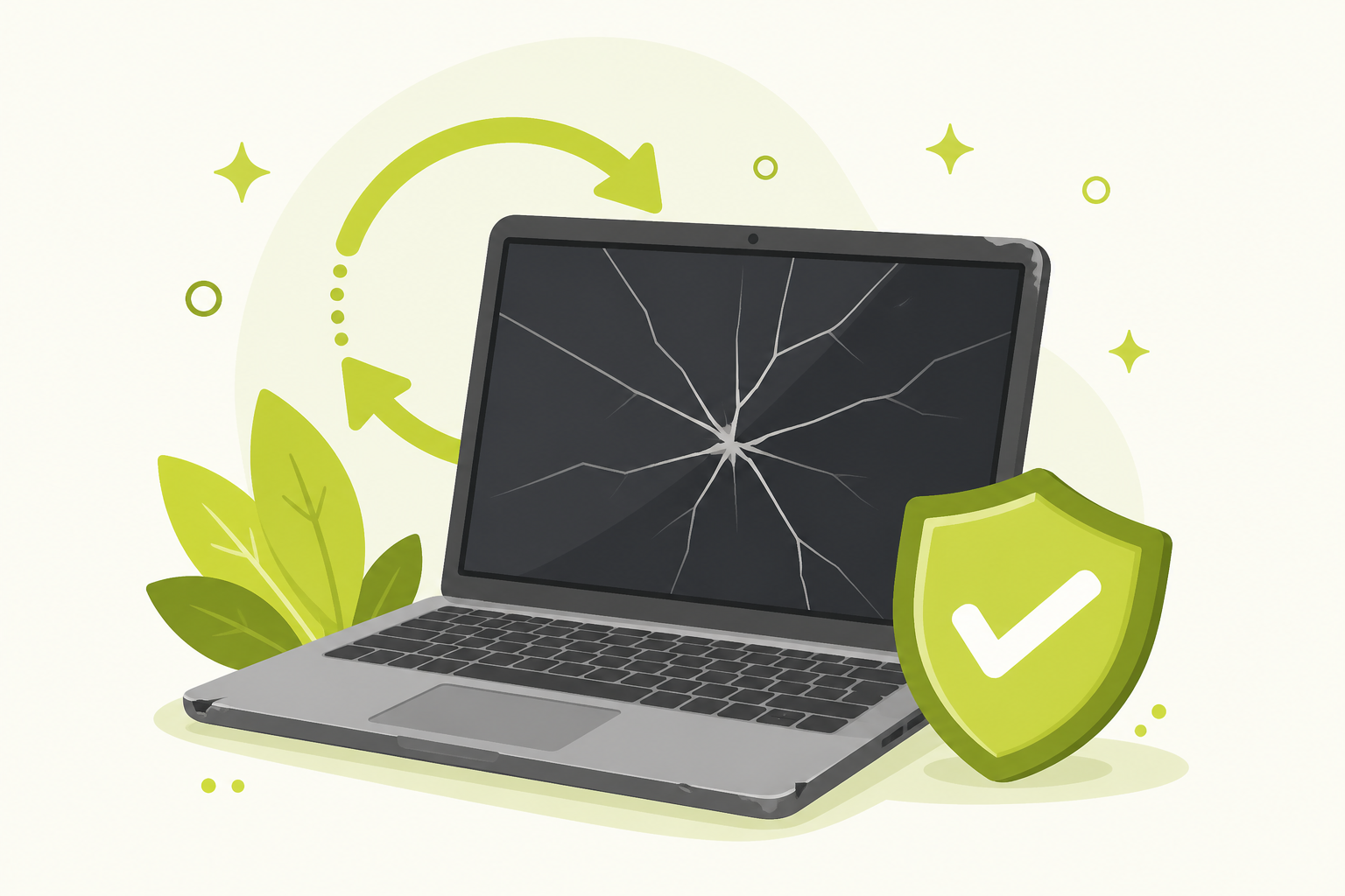 Cracked or broken laptops
